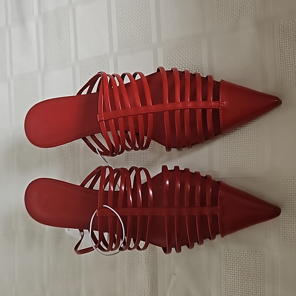 H&M Women's Kitten Heel Shoes Red 10